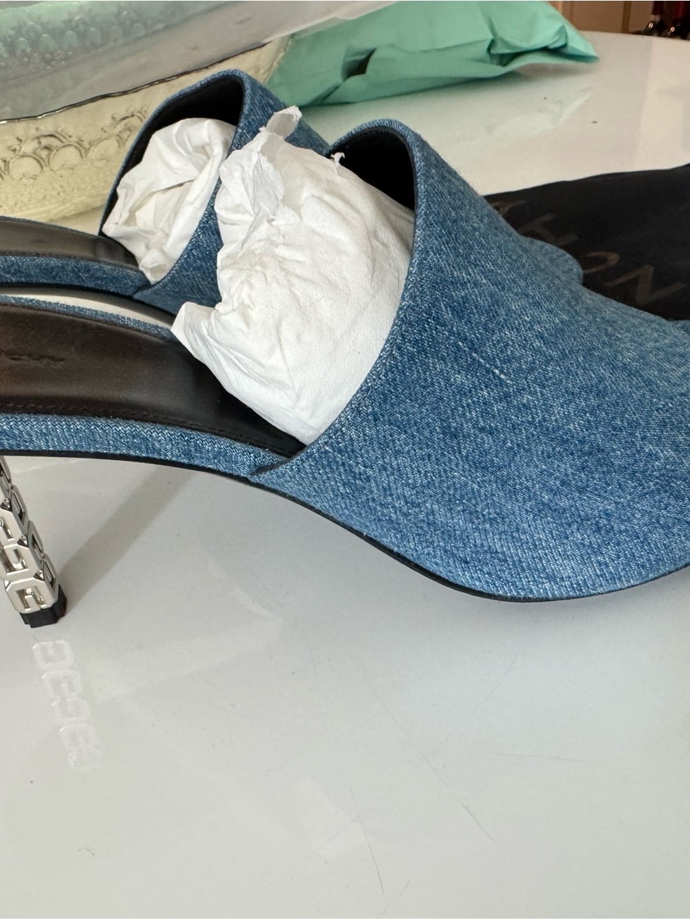 Givenchy Denim Slide Sandals - G Cube mules w: dust bag… - Picture 4 of 7